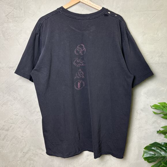 Led Zeppelin Zoso 90s XL Concert Tour Distressed Vintage Tee - Picture 5 of 5